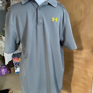 Under Armour Gray Polo Shirt with Yellow Logo